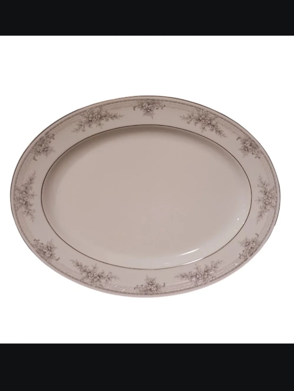 Noritake Legendary Sweet Leilani 3482 Oval Platter Platnium Rim